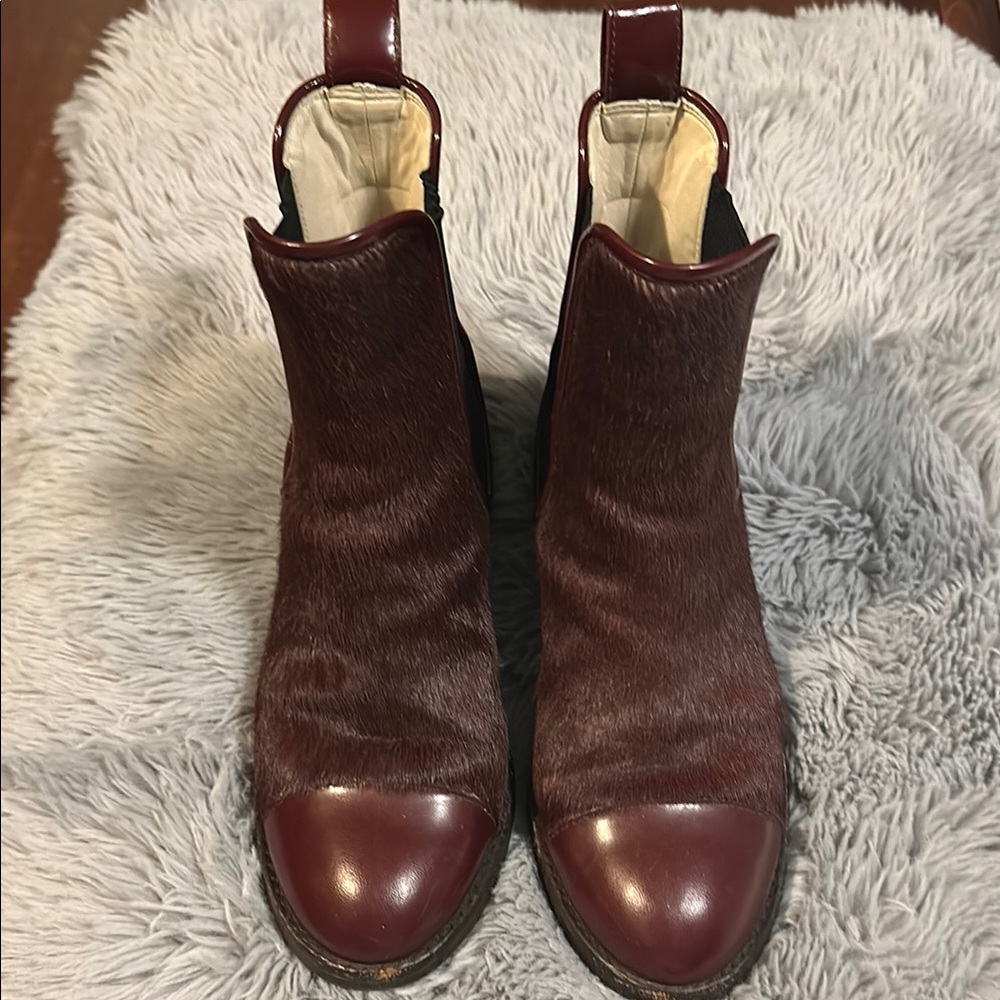 Women's Orla Kiely for Clarks Burgundy/Ox Blood  Leather Ankle Boots